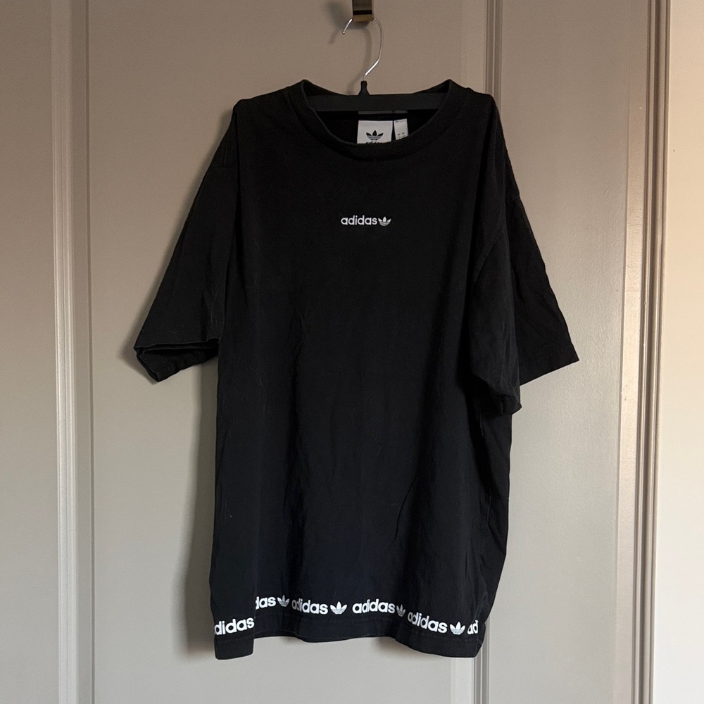 Adidas Men's Black Tee with Logo Detail